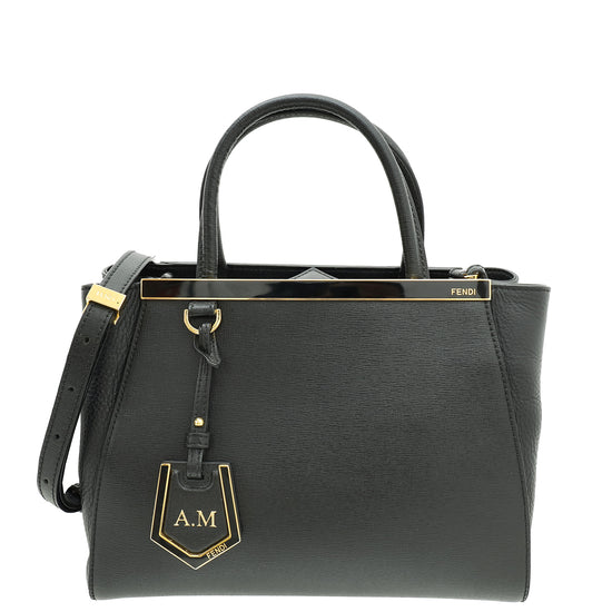 Fendi Black 2 Jours Petite Bag W/ A.M Initials