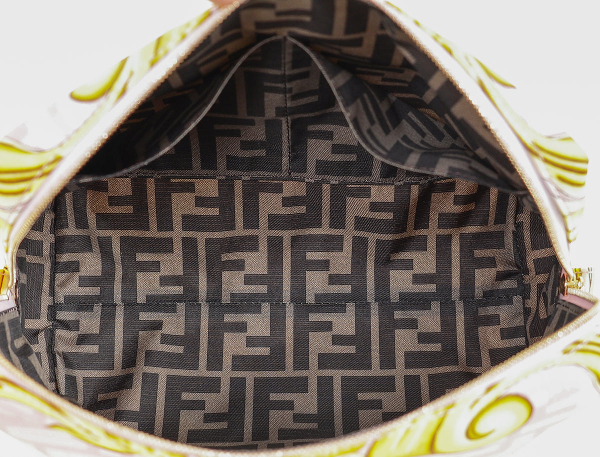 Fendi Multicolor X VERSACE Fendace FF Baroque Trapezoid Beauty Pouch