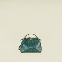 Fendi Green Python Peekaboo Mini Bag