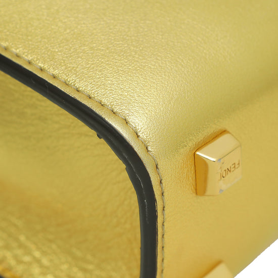 Fendi Metallic Gold Mini Sunshine Shopper Bag
