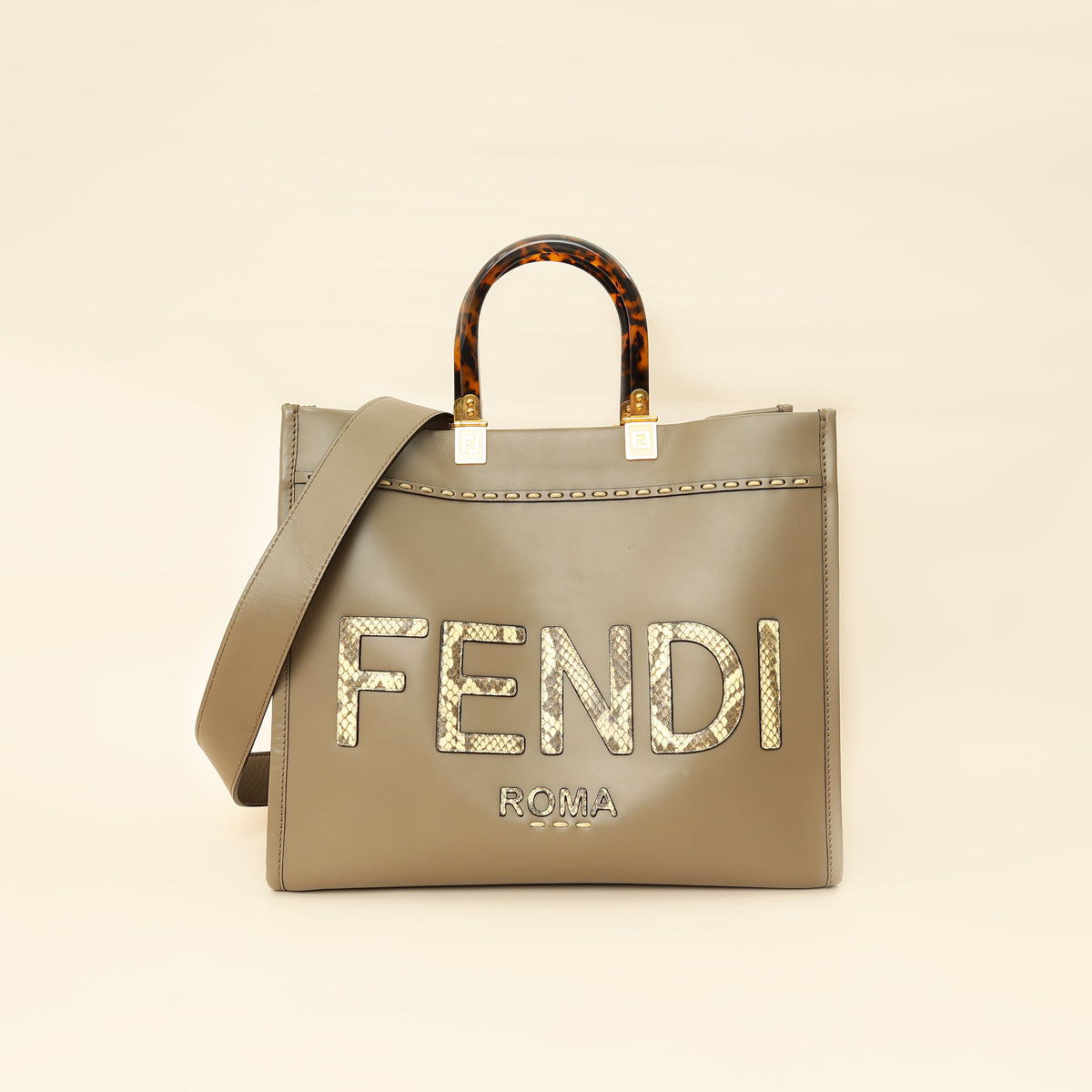 Fendi Etoupe Sunshine Medium and Elaphe Bag-Fendi-THE CLOSET