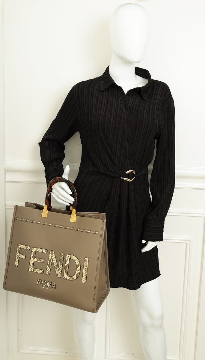 Fendi Etoupe Sunshine Medium and Elaphe Bag-Fendi-THE CLOSET