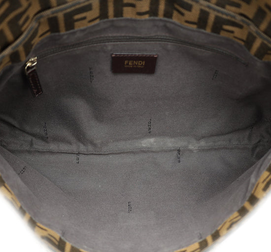 Fendi Tobacco Zucca Mia Flap Large Shoulder Bag-Fendi-THE CLOSET