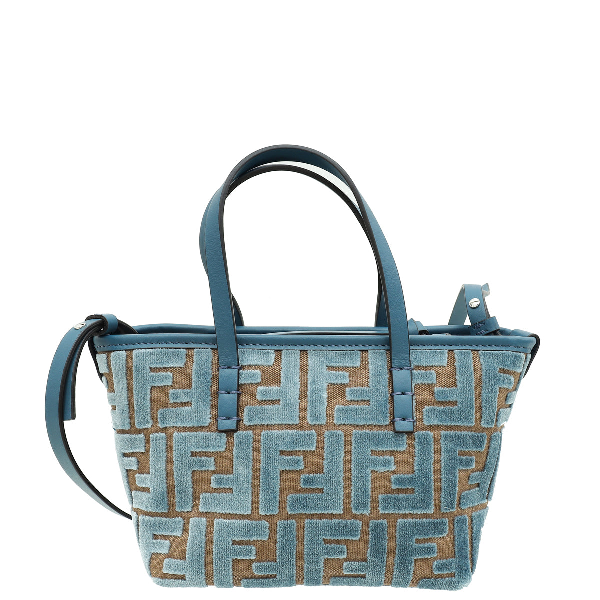 Fendi Light Blue FF Jacquard Velvet Roll Mini Bag – THE CLOSET