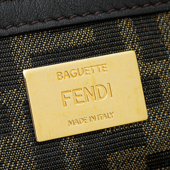 Fendi Tobacco FF Zucca Baguette Medium Bag