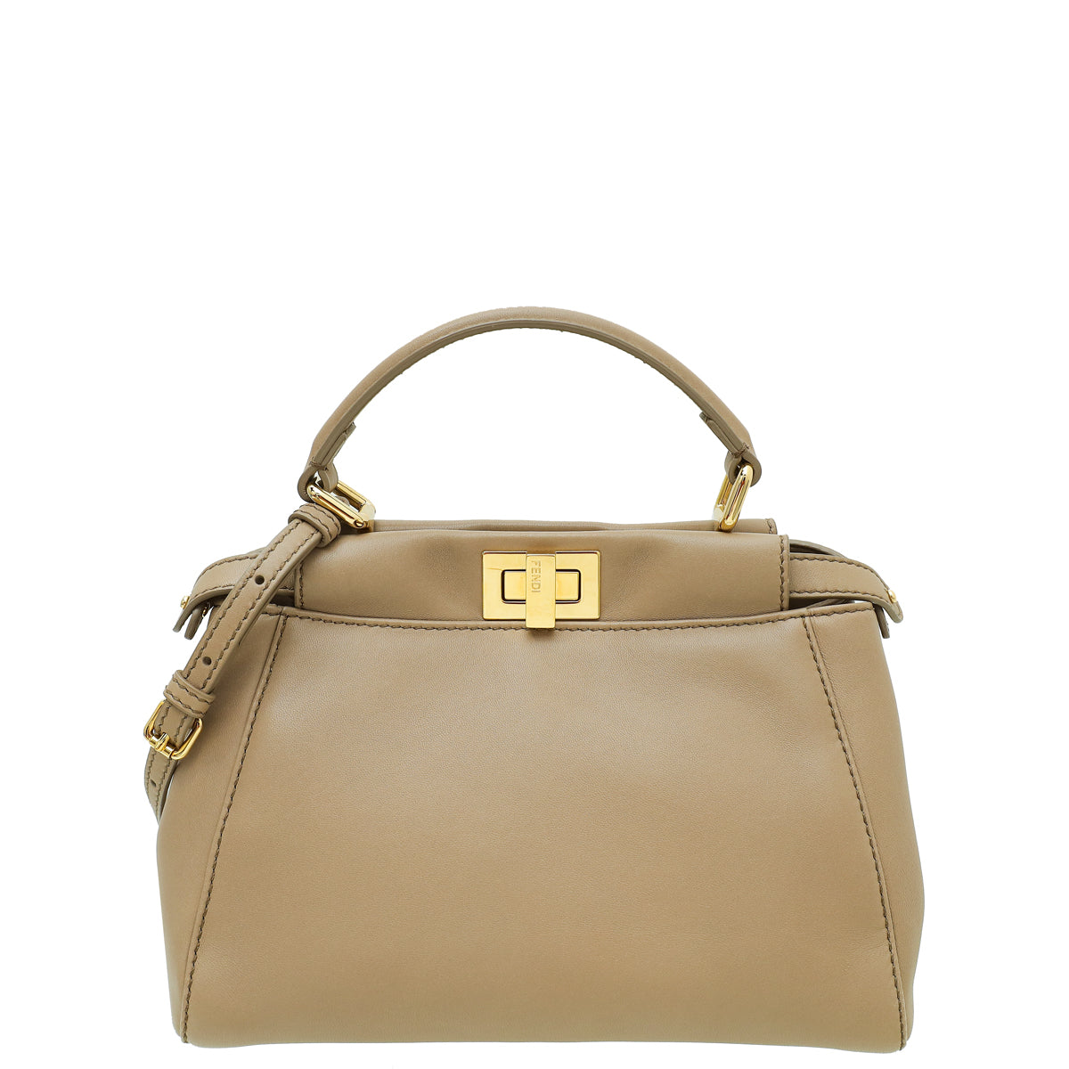 Fendi Taupe Peekaboo Mini Bag-Fendi-THE CLOSET