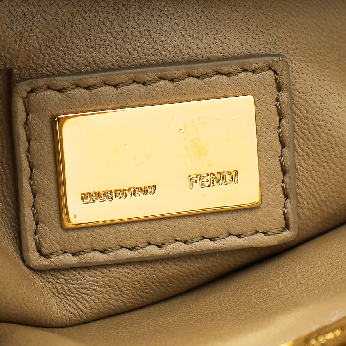 Fendi Taupe Peekaboo Mini Bag