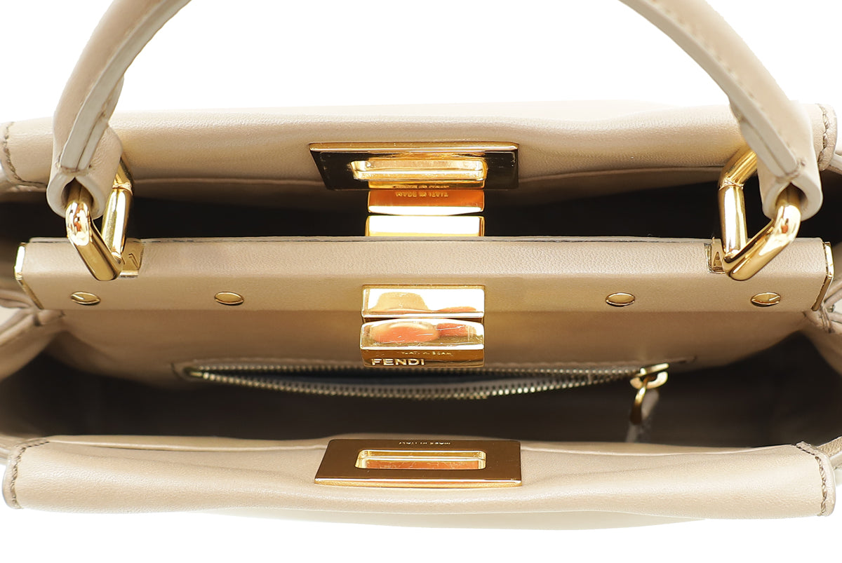 Fendi Taupe Peekaboo Mini Bag