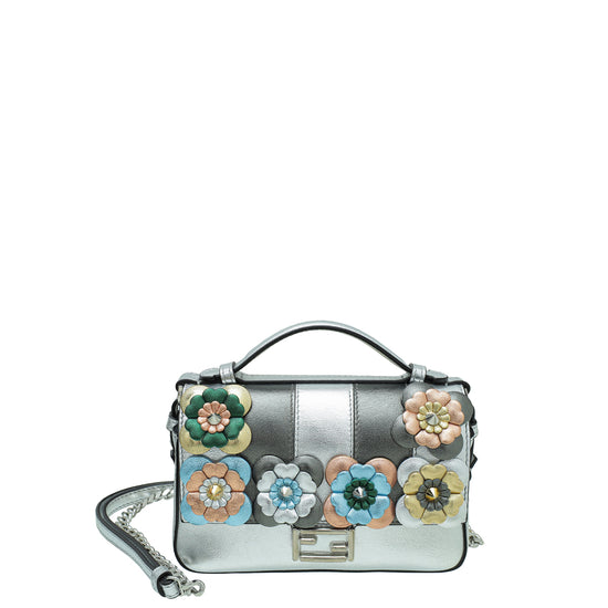 Fendi Bicolor Double Baguette Micro Flowerland Bag