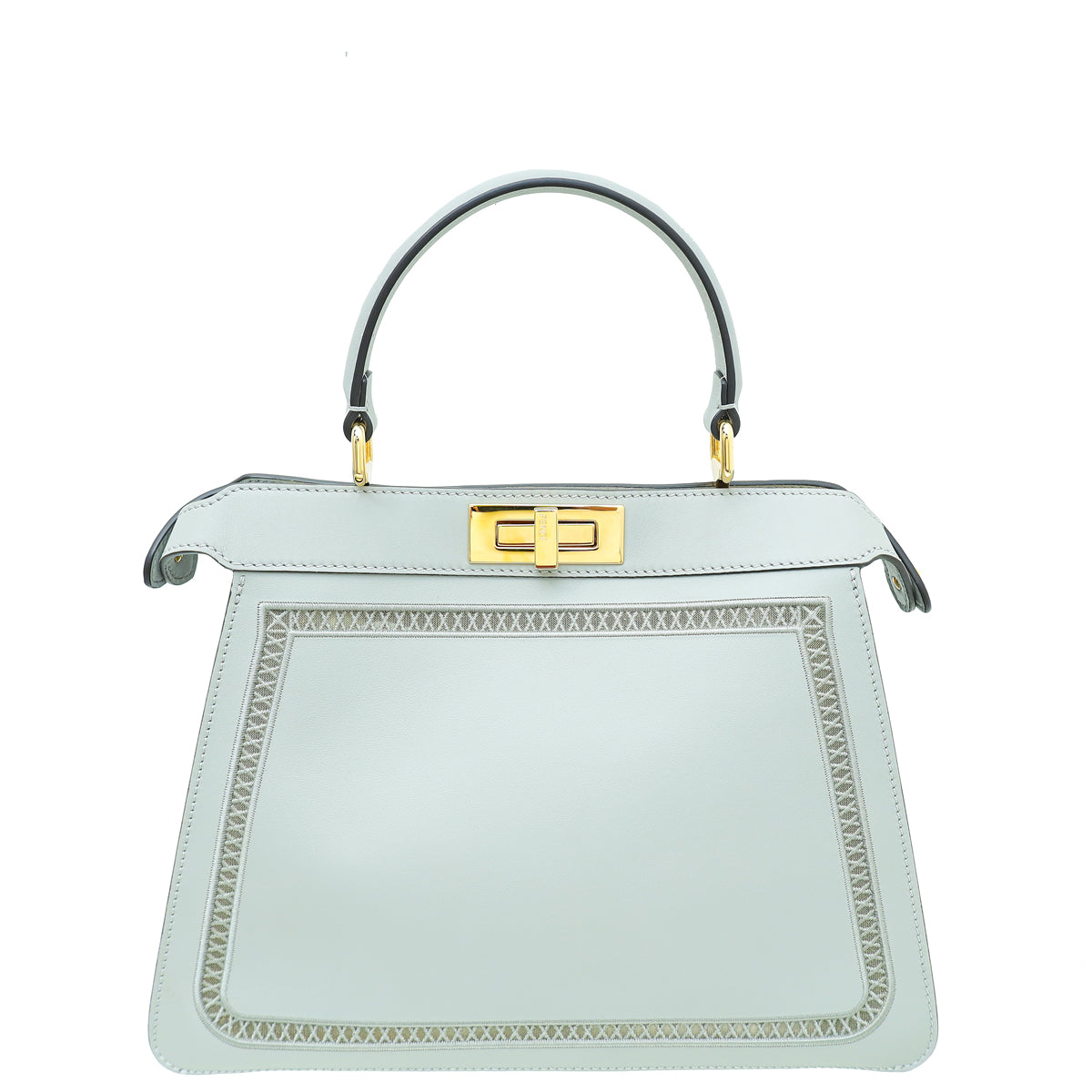 Fendi Grey Peekaboo Embroidered Regular Bag-Fendi-THE CLOSET