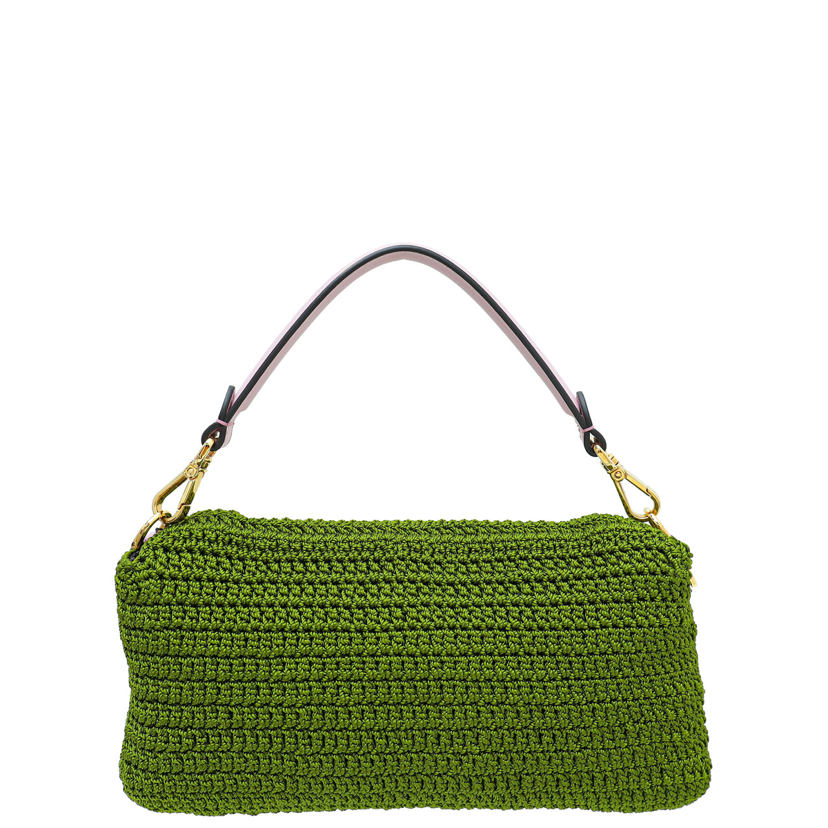 Fendi Verde Lavanda Crochet Vitello Grace Plexiglass Baguette Medium Bag-Fendi-THE CLOSET