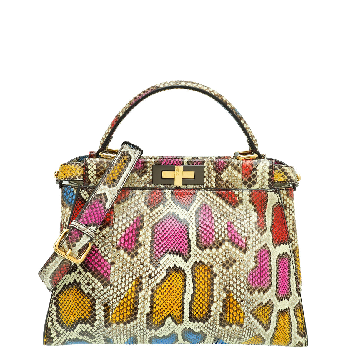 Fendi Multicolor Python Peekaboo Regular Bag-Fendi-THE CLOSET