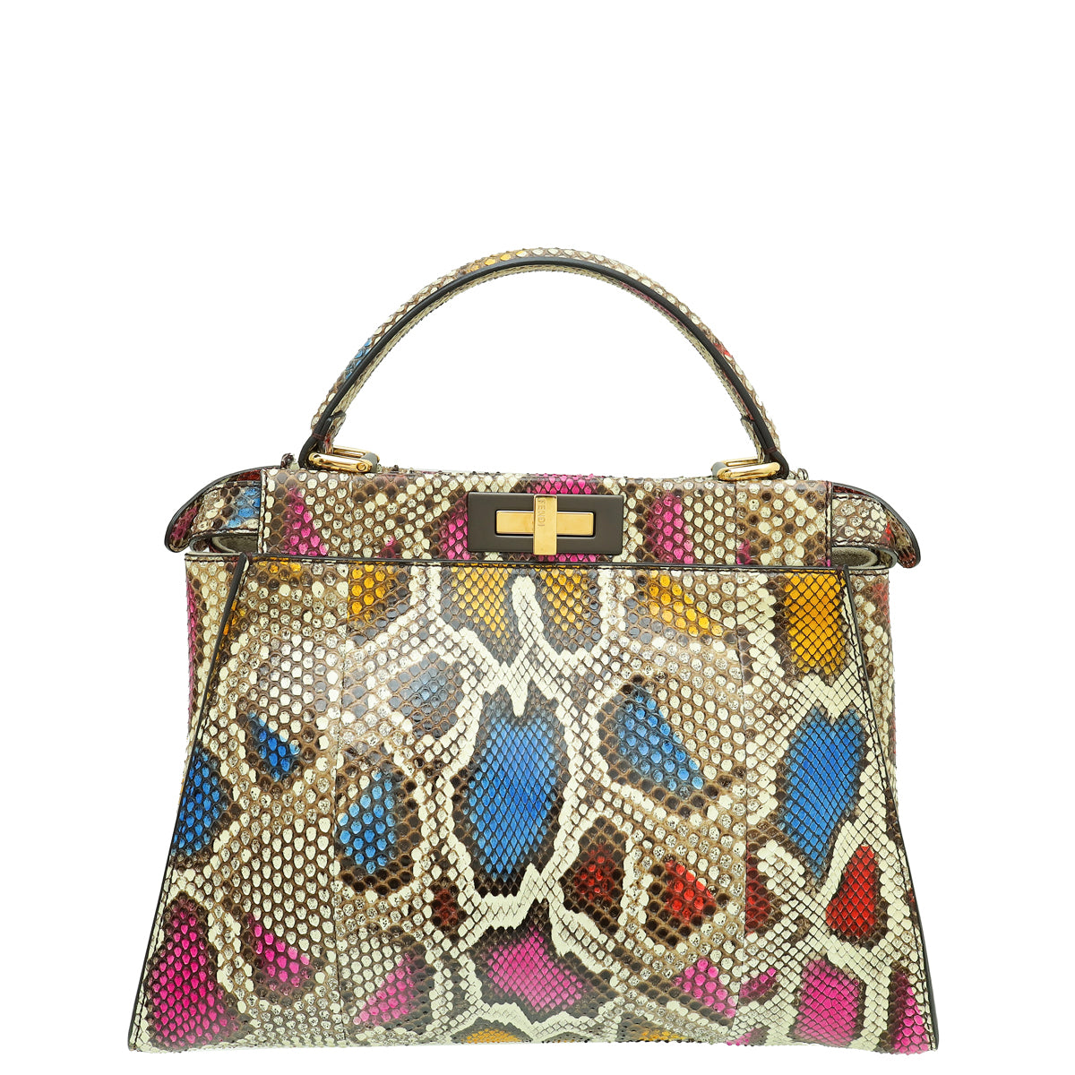 Fendi Multicolor Python Peekaboo Regular Bag-Fendi-THE CLOSET