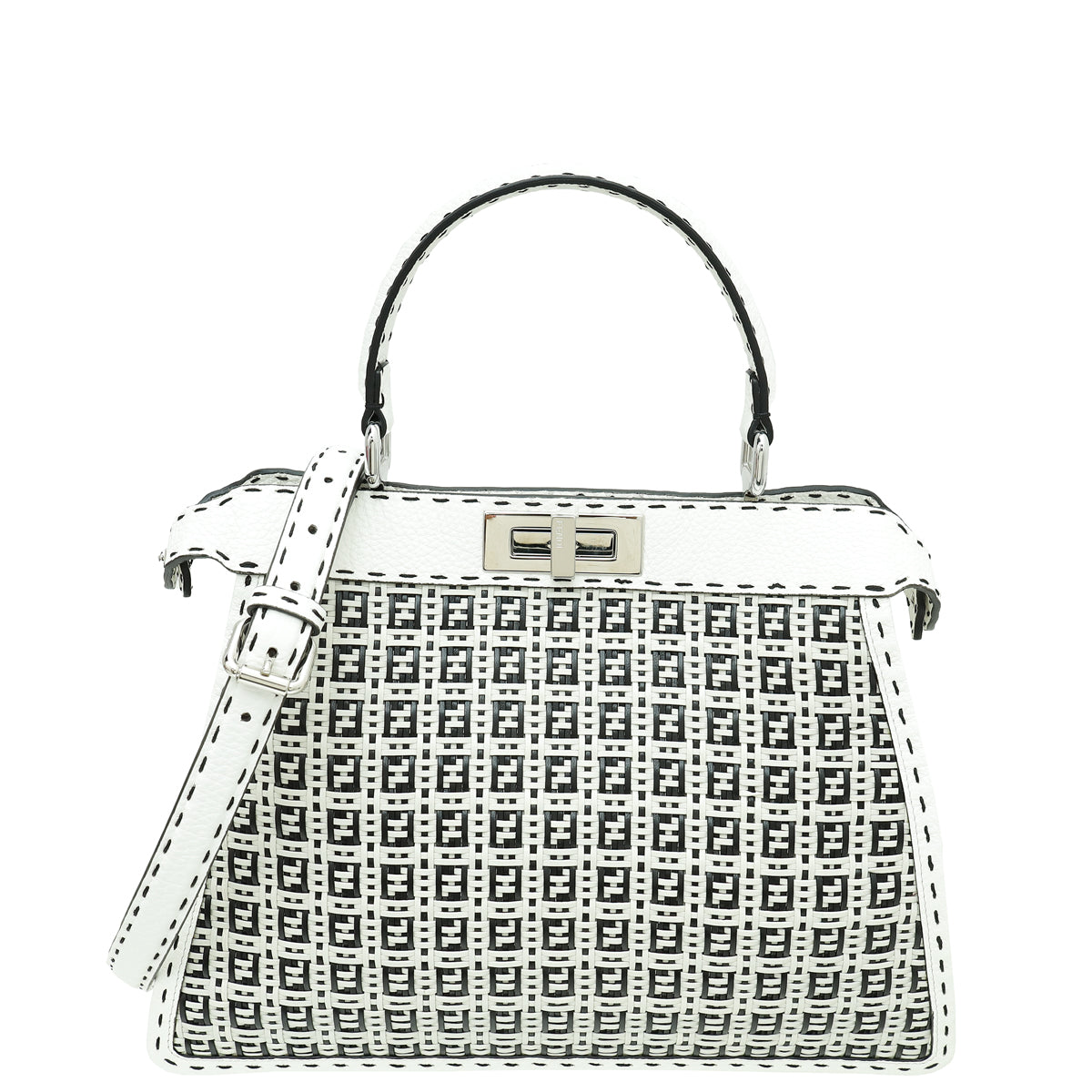 Fendi Bicolor Braided Selleria ISeeU Peekaboo Medium Bag-Fendi-THE CLOSET