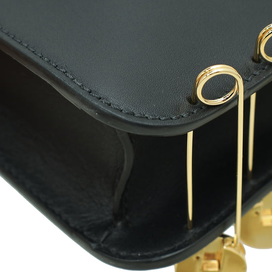 Fendi Black x Versace Vitello Seta Fendace Brooch Baguette Bag