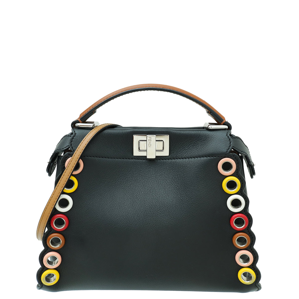 Fendi Bicolor Mini Scalloped Grommet Peekaboo Bag-Fendi-THE CLOSET