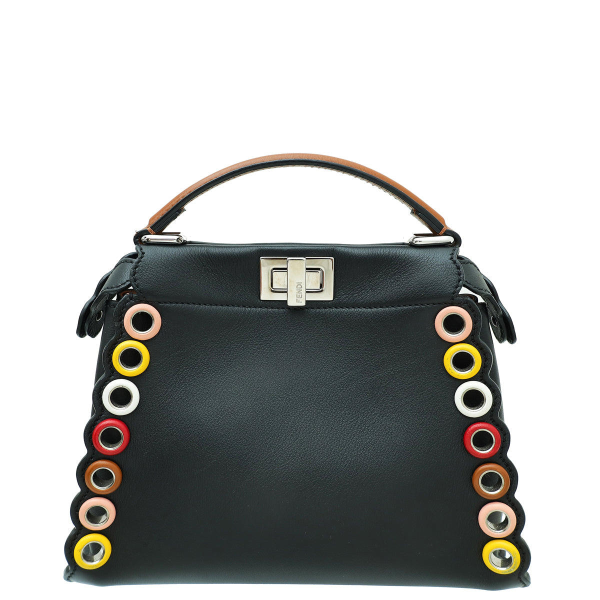 Fendi Bicolor Mini Scalloped Grommet Peekaboo Bag-Fendi-THE CLOSET