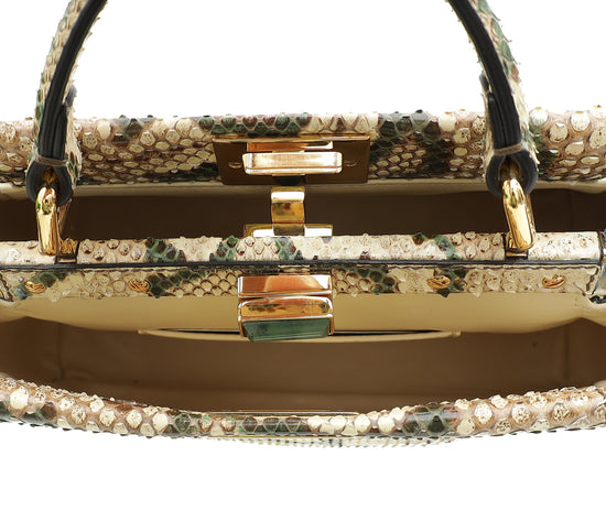 Fendi Beige Python Peekaboo Mini Bag