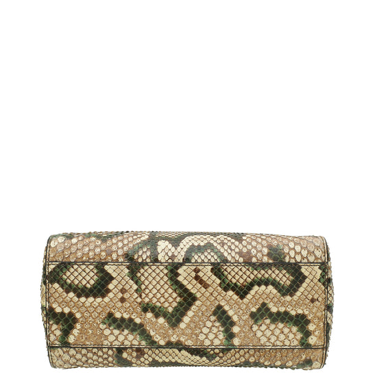 Fendi Beige Python Peekaboo Mini Bag