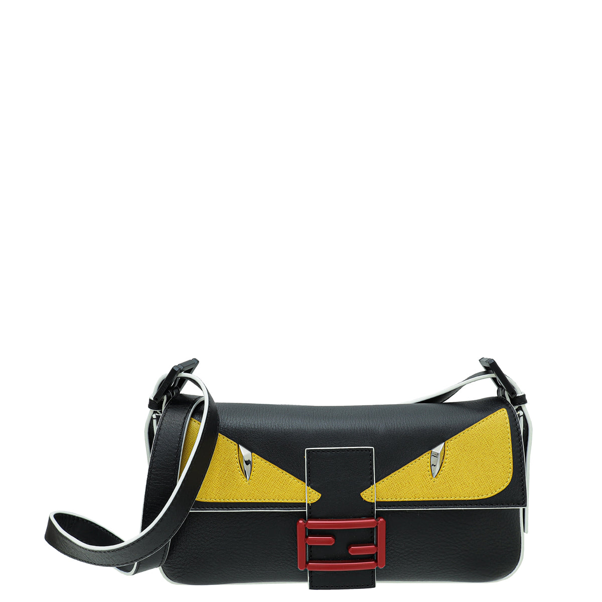 Fendi Bicolor Monster Eyes Baguette Flap Crossbody Bag-Fendi-THE CLOSET