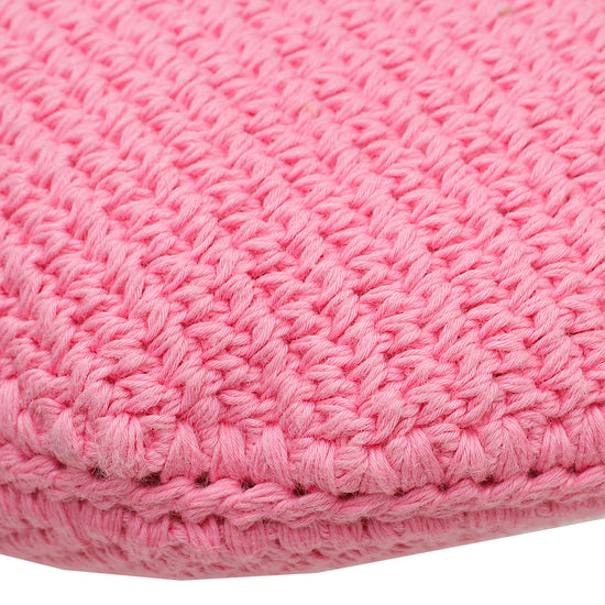 Fendi Pink FF Croissant Crochet Small Bag