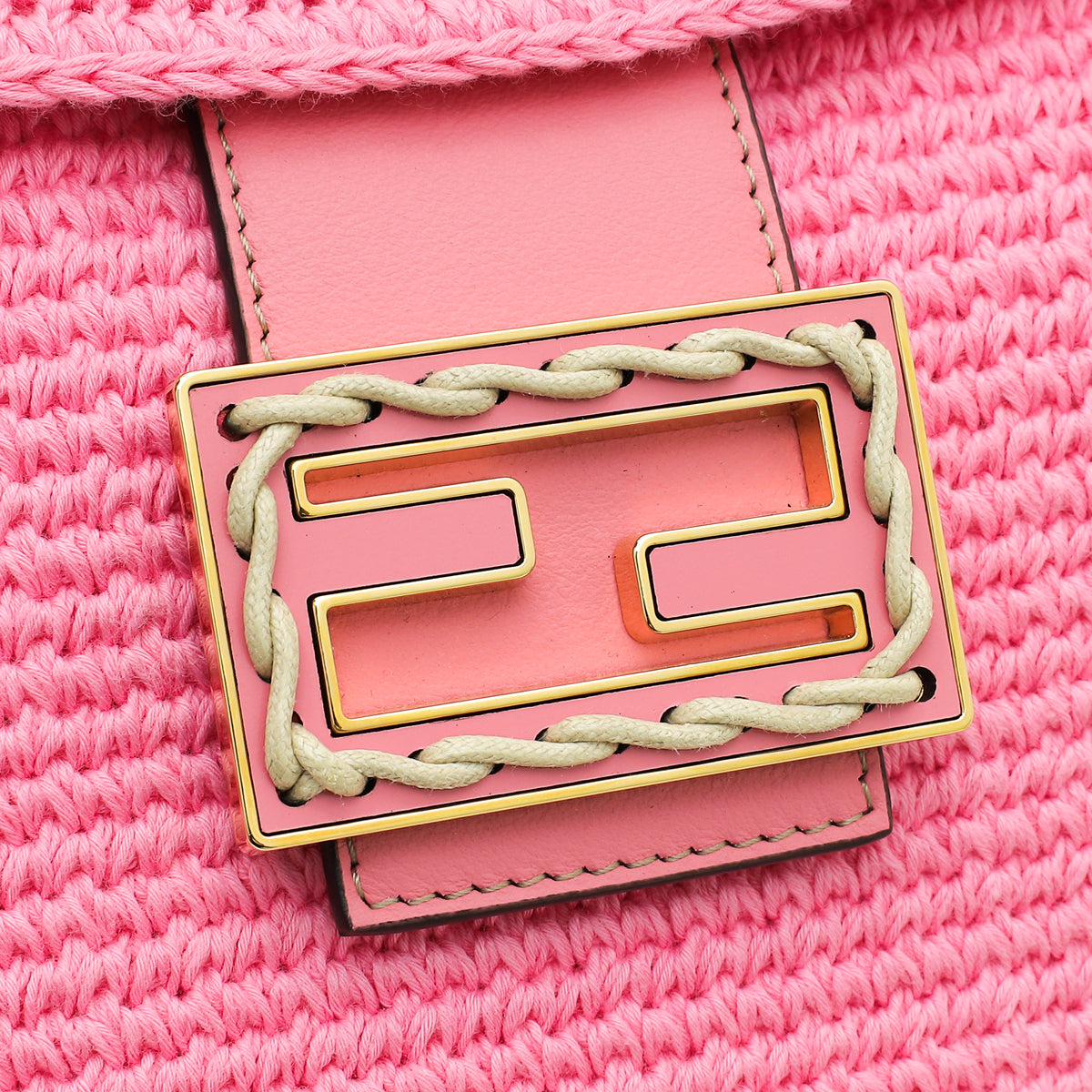 Fendi Pink FF Croissant Crochet Small Bag – THE CLOSET