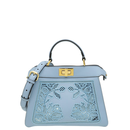 Fendi Blue Peekaboo ISEEU Embroidered Small Bag