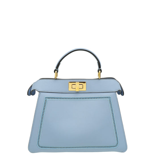 Fendi Blue Peekaboo ISEEU Embroidered Small Bag