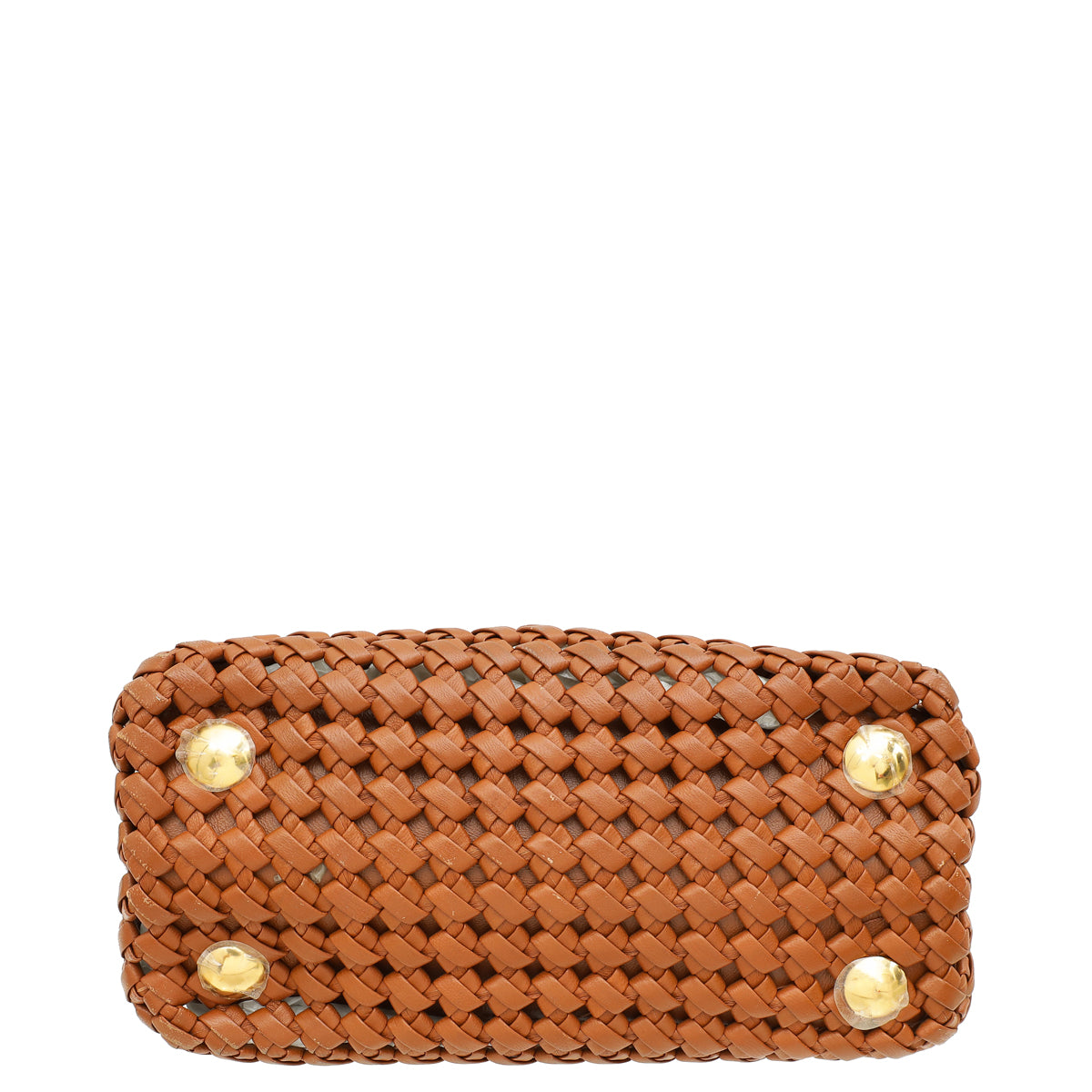 Fendi Brown Peekaboo Mini Woven Interlace Bag