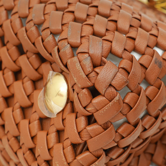 Fendi Brown Peekaboo Mini Woven Interlace Bag