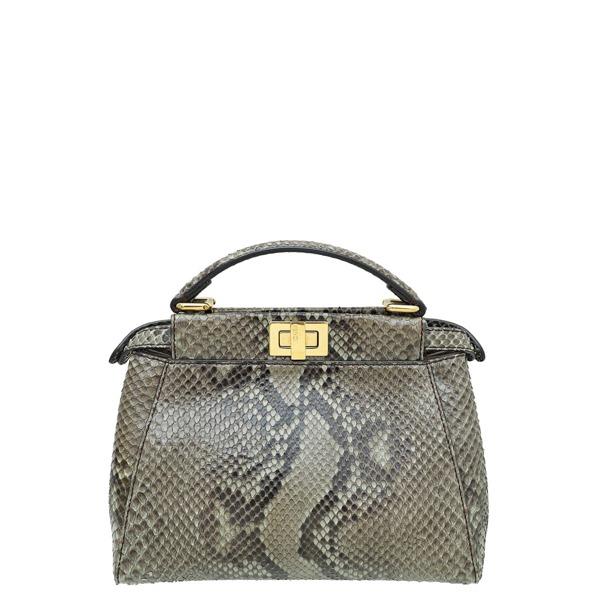 Fendi Asphalt Grey Python Peekaboo Mini Bag-Fendi-THE CLOSET