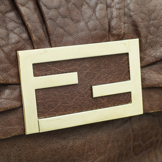 Fendi Brown Suppple Mia Flap Bag