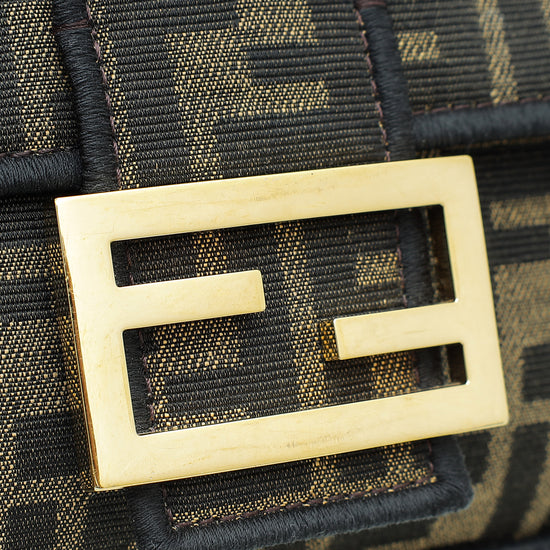 Fendi Bicolor FF Zucca Roma Baguette NM Medium Bag