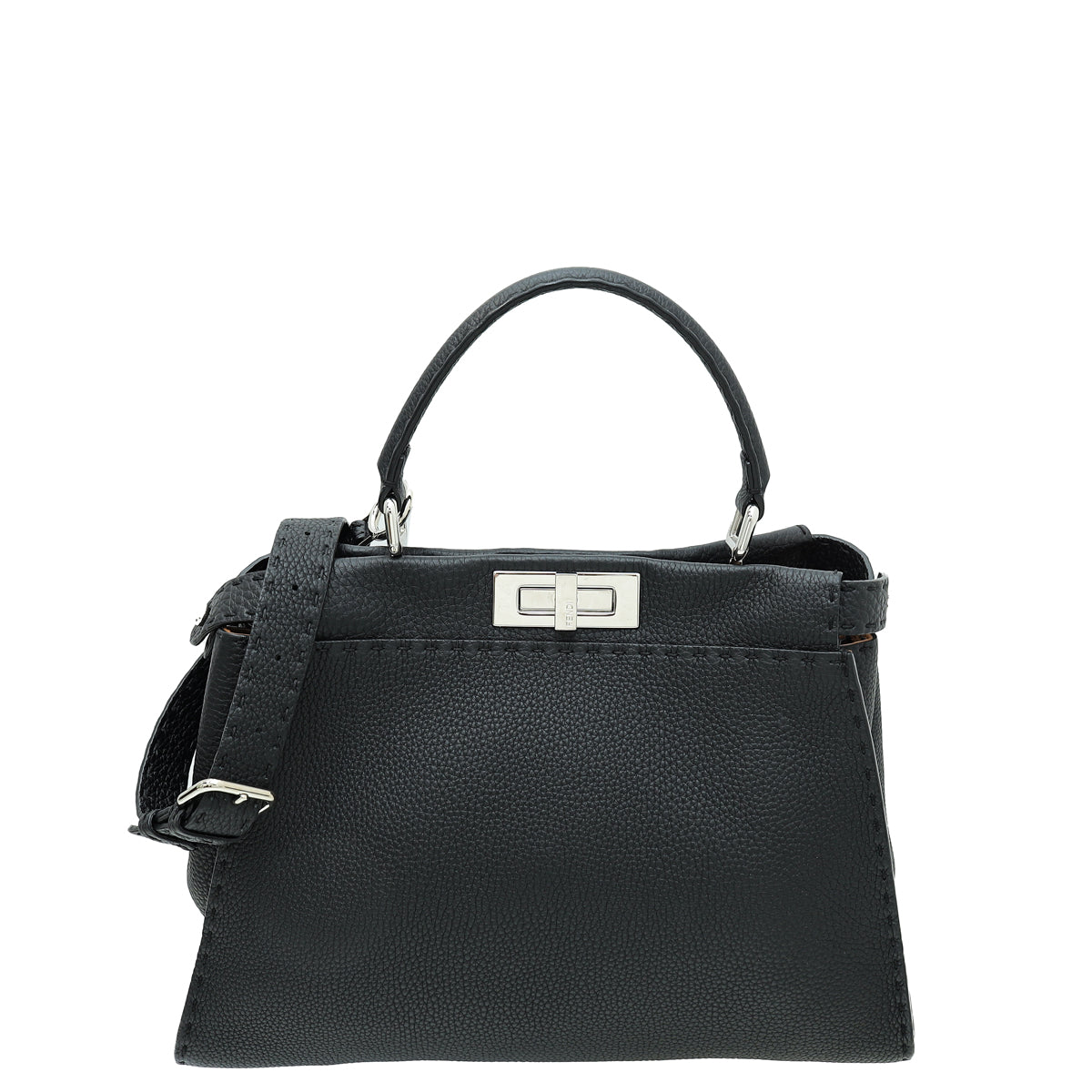 Fendi Black Selleria Peekaboo Regular Bag-Fendi-THE CLOSET