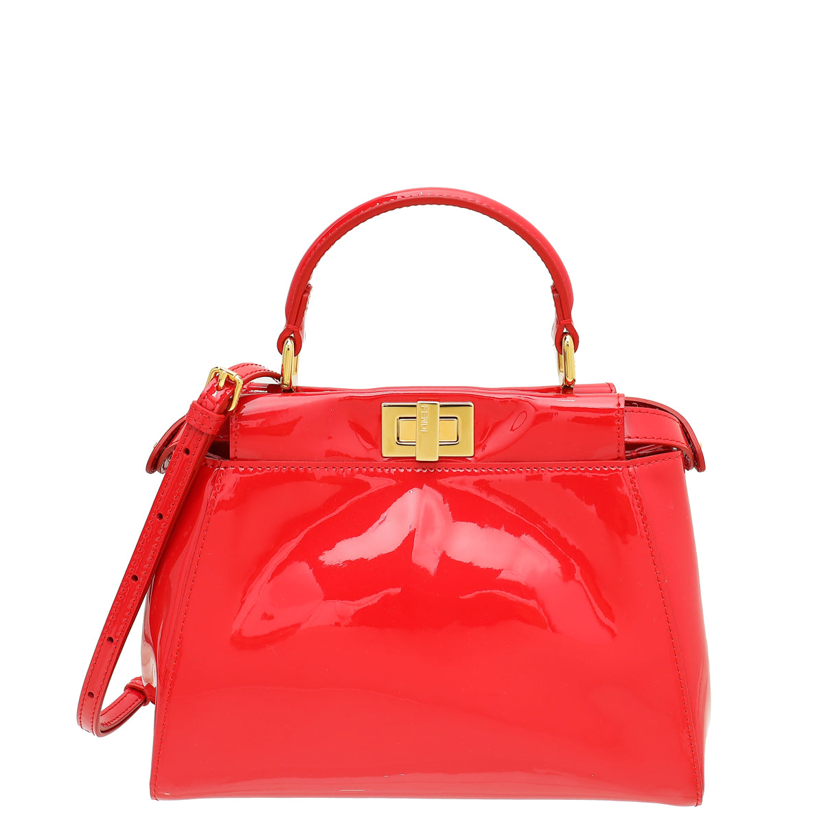 Fendi Red Peekaboo Vernis Mini Bag-Fendi-THE CLOSET