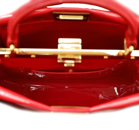 Fendi Red Peekaboo Vernis Mini Bag