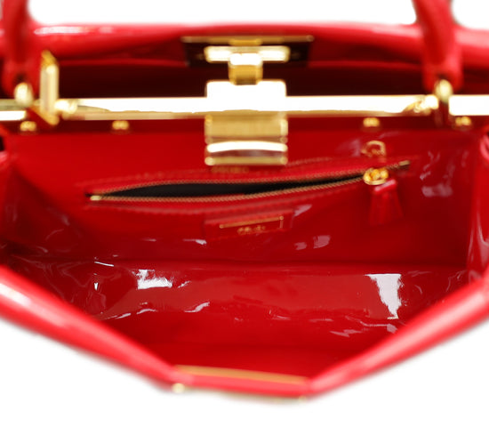 Fendi Red Peekaboo Vernis Mini Bag