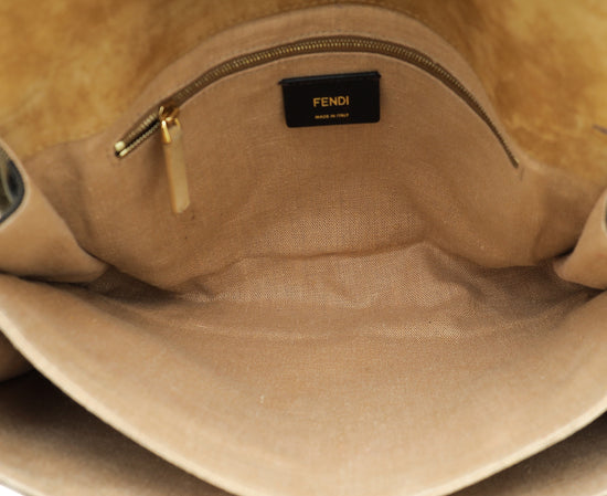 Fendi Tobacco Pequin Claudia Large Bag