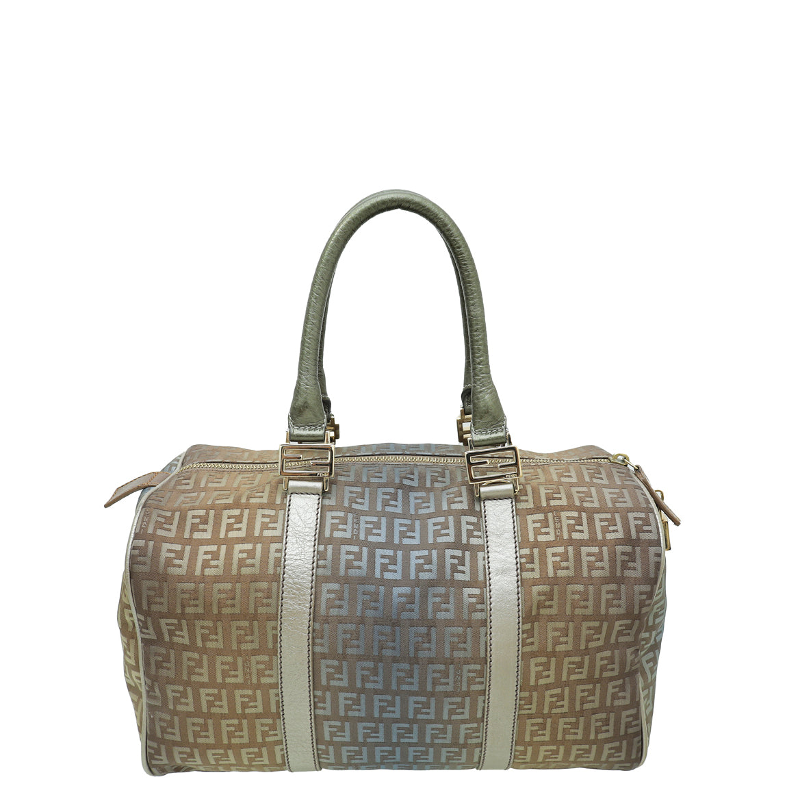 Fendi Multicolor Zucchino Bauletto Boston Medium Bag-Fendi-THE CLOSET