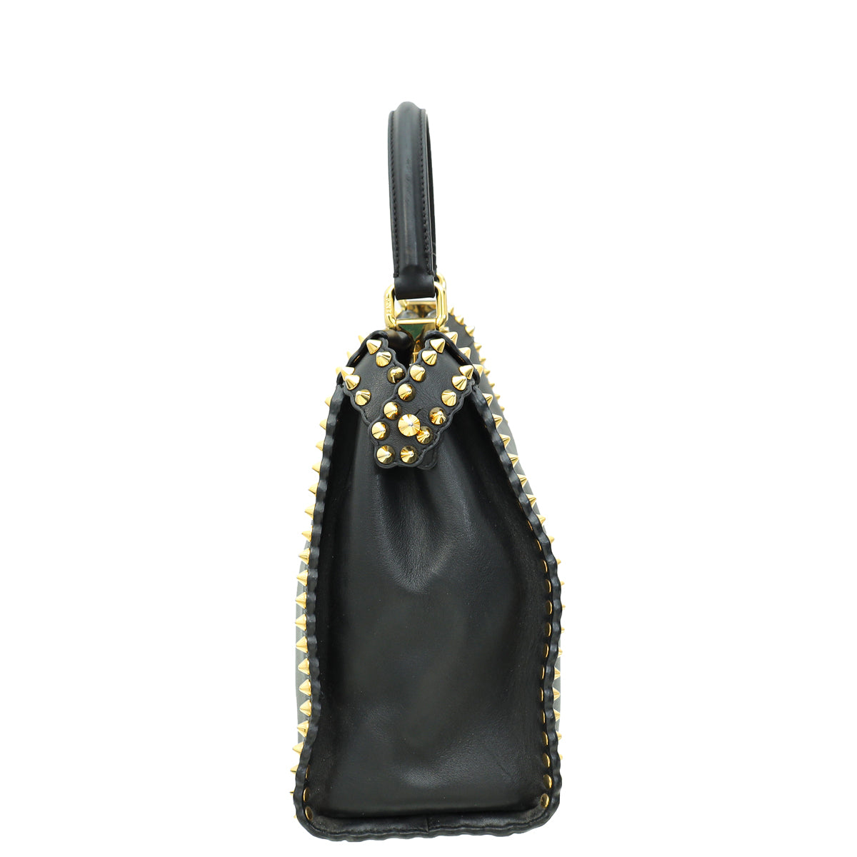 Fendi Black Peekaboo Regular Studded Bag