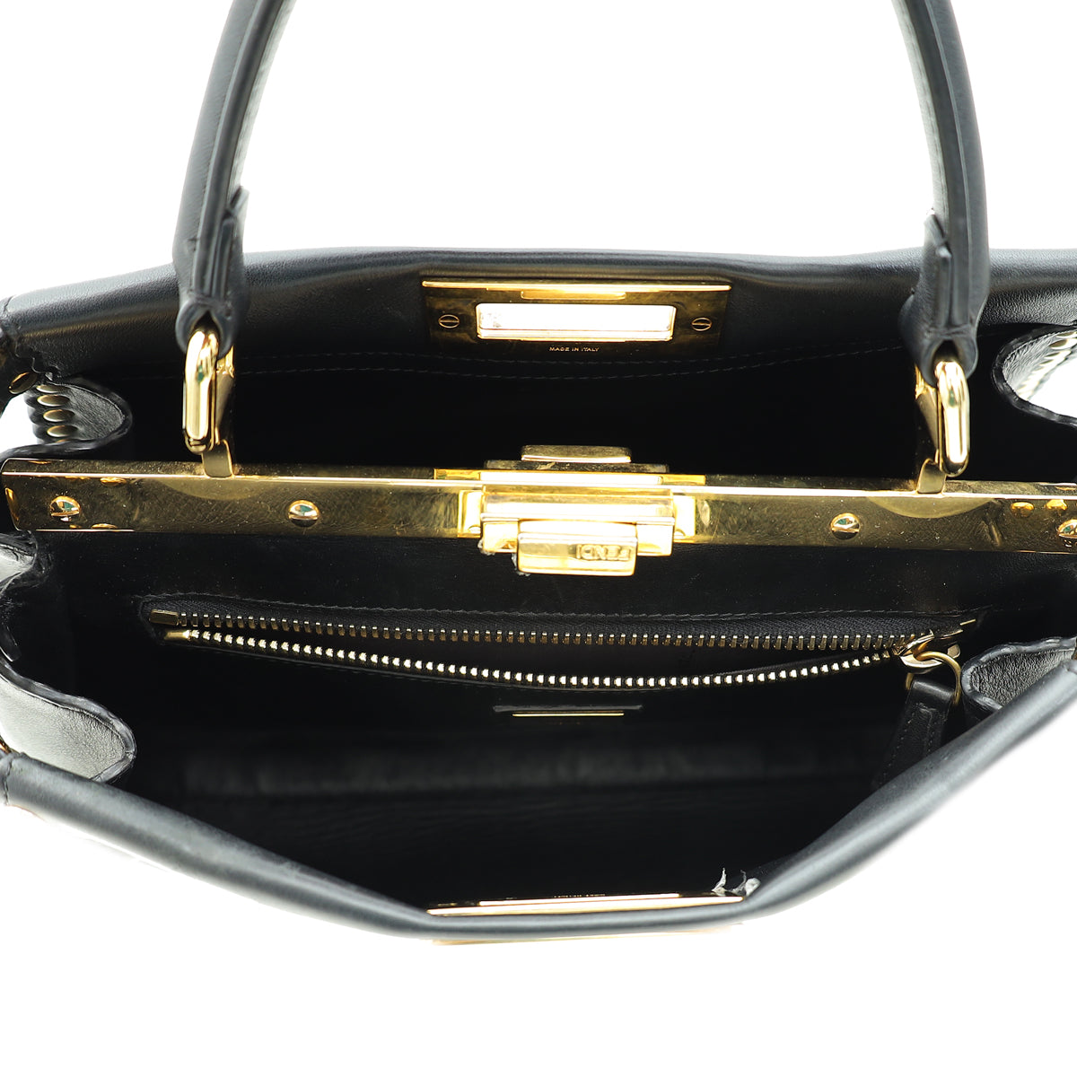 Fendi Black Peekaboo Regular Studded Bag