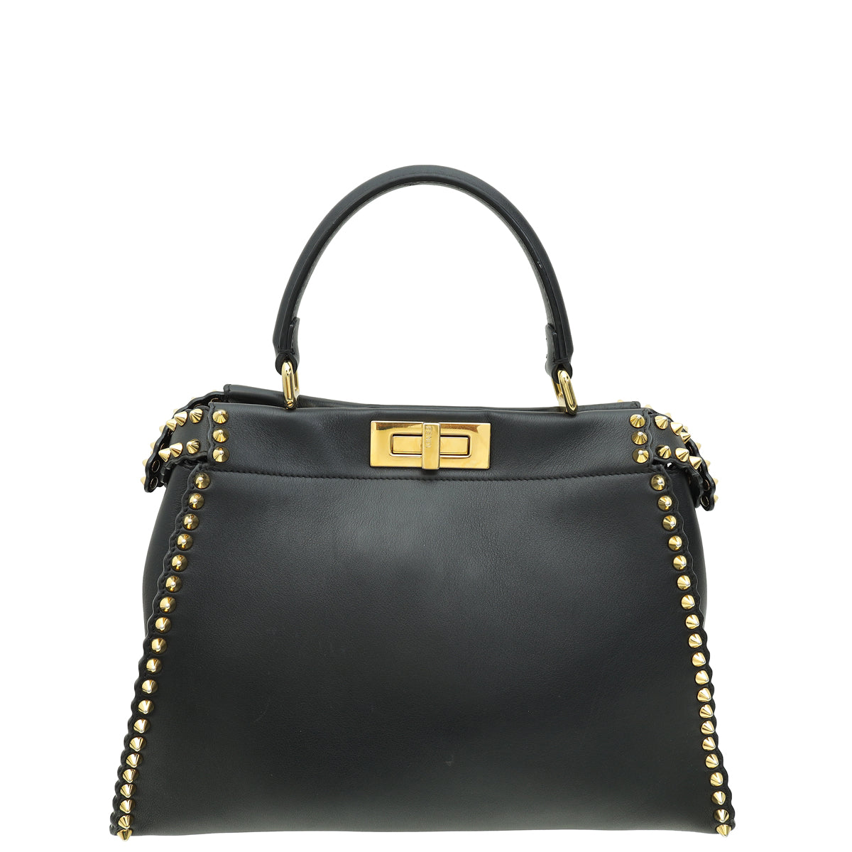 Fendi Black Peekaboo Regular Studded Bag