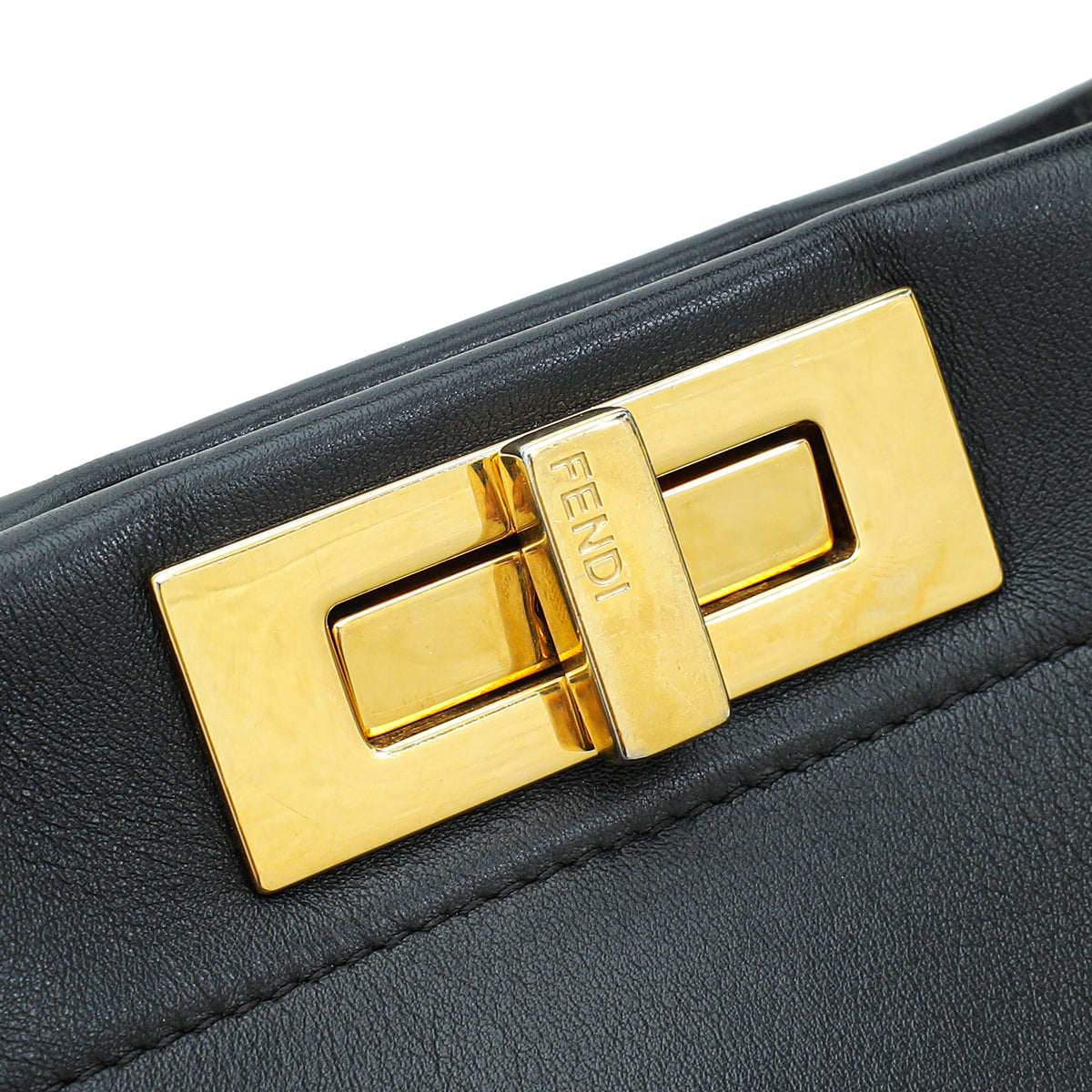 Fendi Black Peekaboo Regular Studded Bag