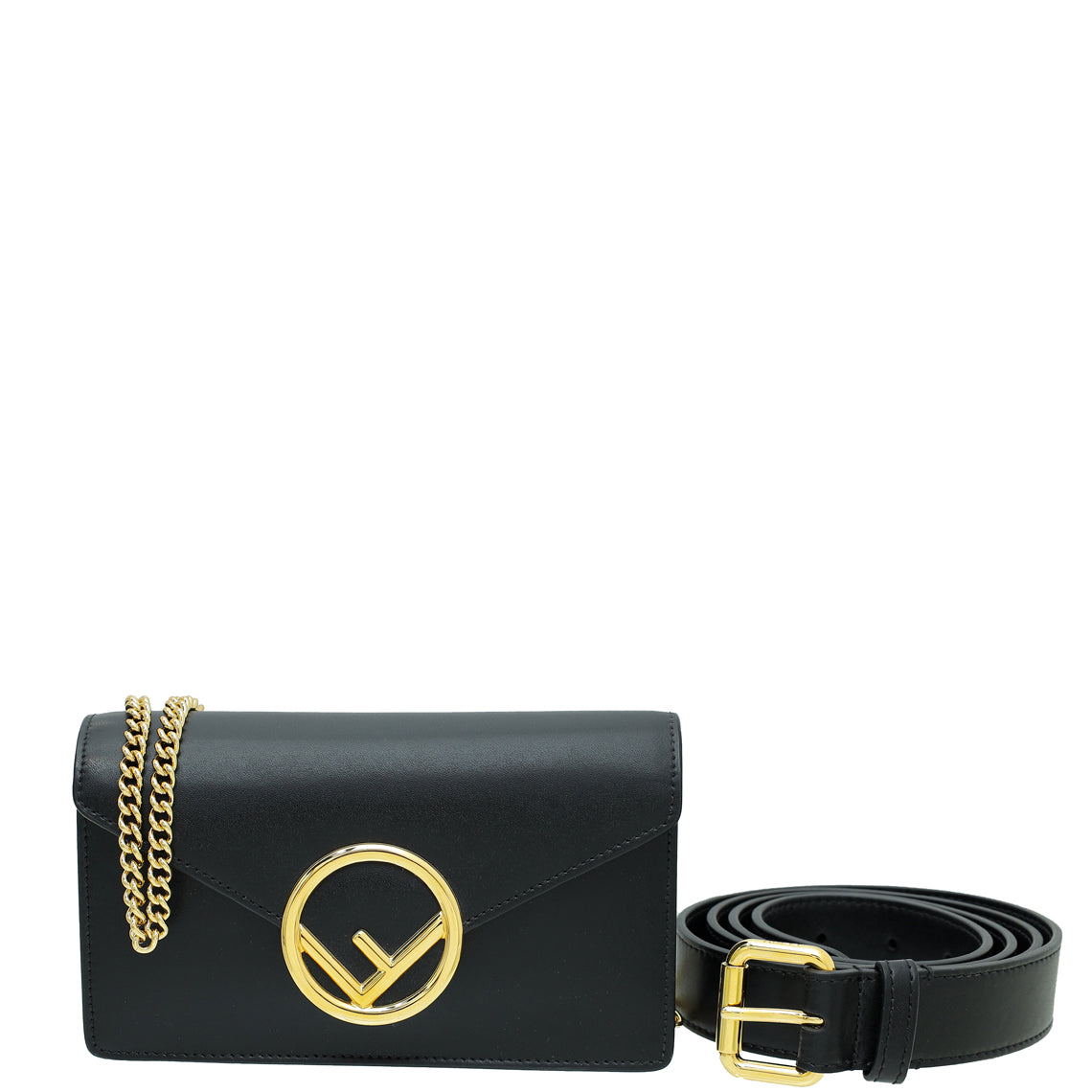 Fendi Black Kan I Belt Shoulder Bag-Fendi-THE CLOSET