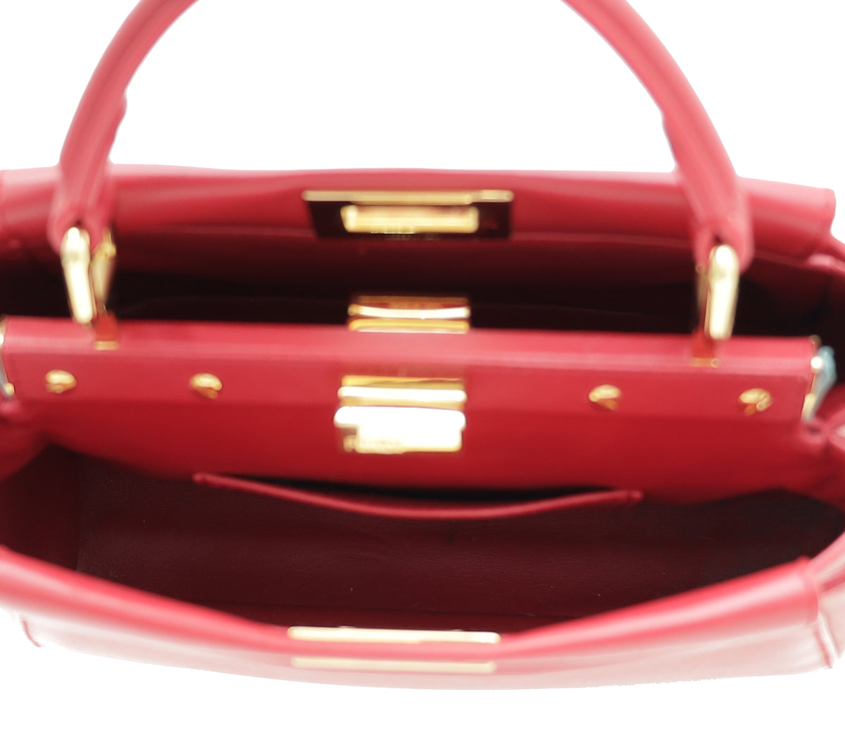 Fendi Red Peekaboo Mini Bag