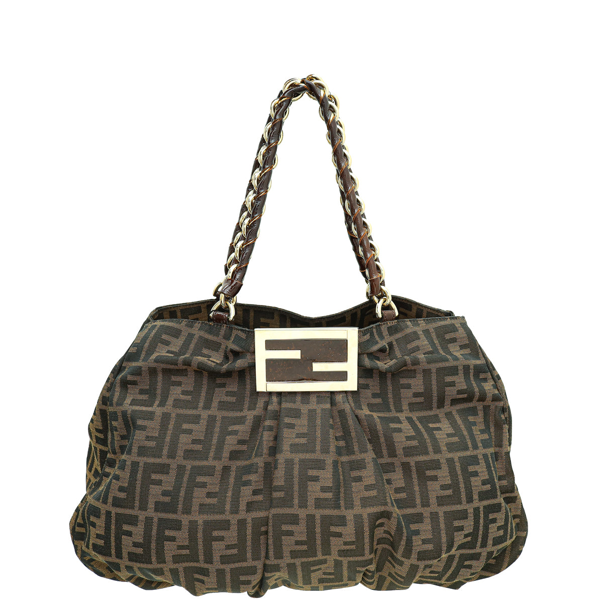 Fendi Tobacco Zucca Mia Large Tote Bag