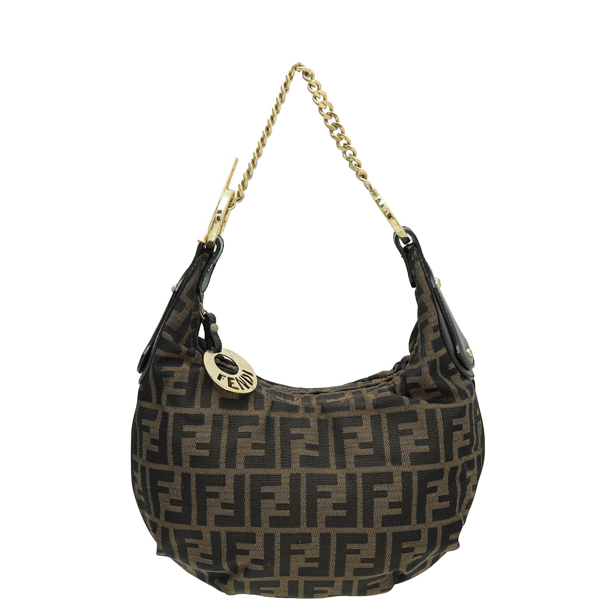 Fendi Tobacco Zucca Chef Chain Hobo Bag-Fendi-THE CLOSET