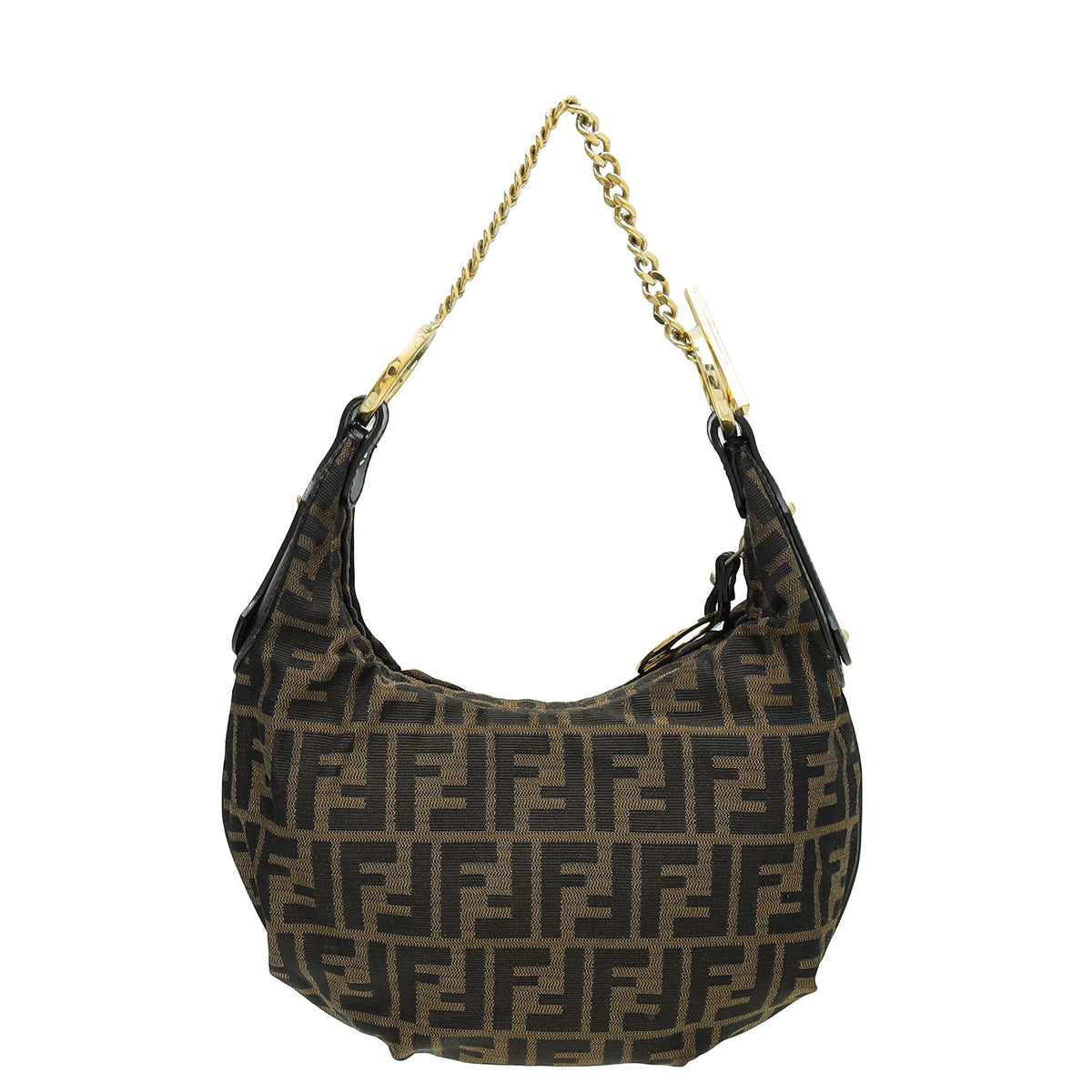 Fendi Tobacco Zucca Chef Chain Hobo Bag-Fendi-THE CLOSET