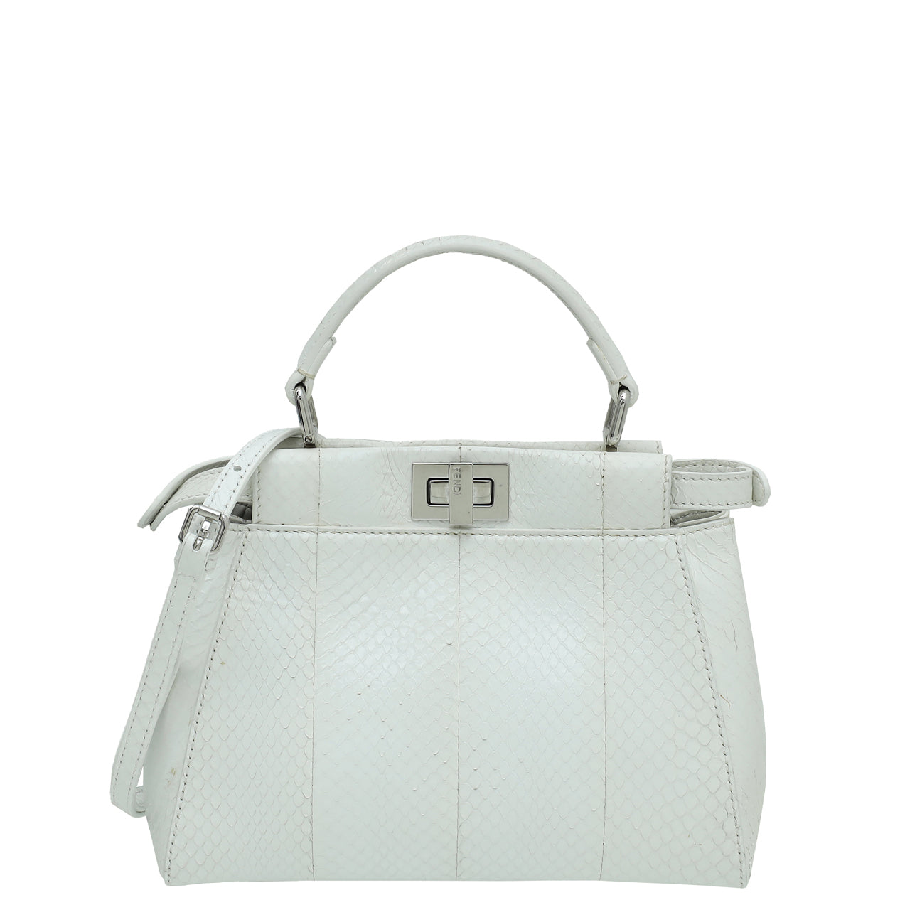 Fendi White Python Mini Peekaboo Bag-Fendi-THE CLOSET