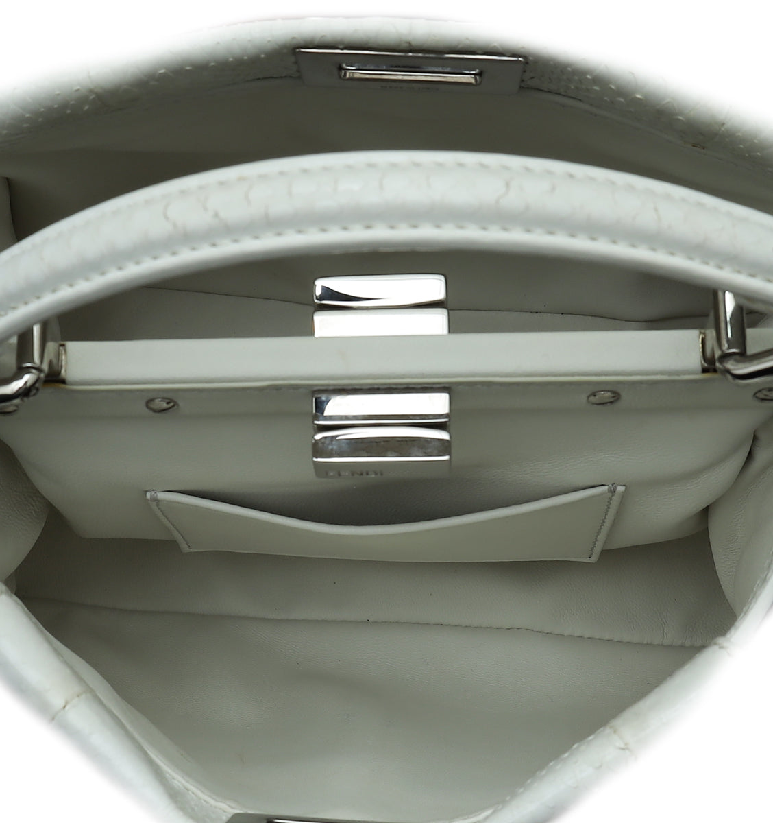 Fendi White Python Mini Peekaboo Bag